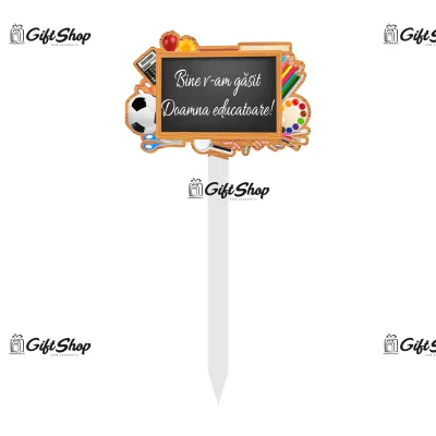 Bine v-am gasit in noul doamna educatoare, topper lemn, model a